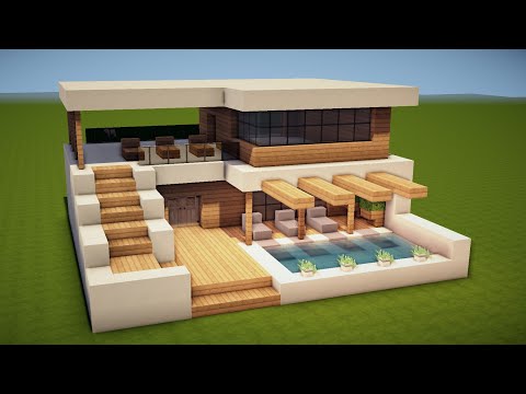 MODERNE VILLA mit POOL in MINECRAFT bauen TUTORIAL [HAUS 260]