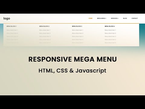 Create A Mega Menu Dropdown Menu Navigation Html Css Javascript Responsive Navigation Menu