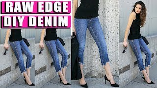 DIY: How to fray Denim Jeans easily || Create a RAW HEM on your Jeans