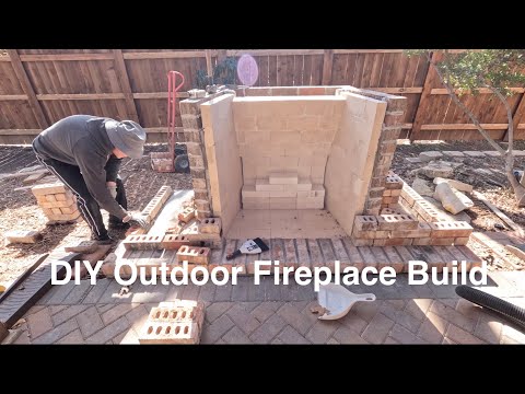 DIY Outdoor Fireplace TIMELAPSE Build