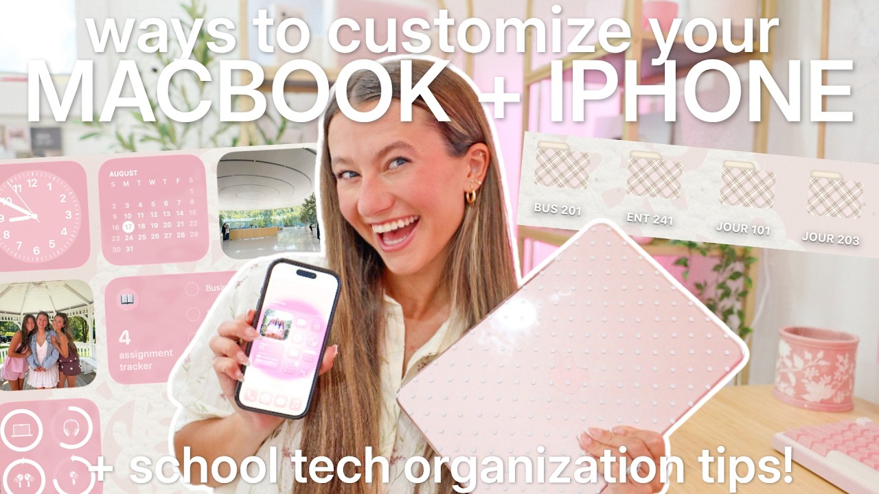 getting your MacBook + iPhone READY FOR COLLEGE 🎀 iOS 26 tips & mac organization