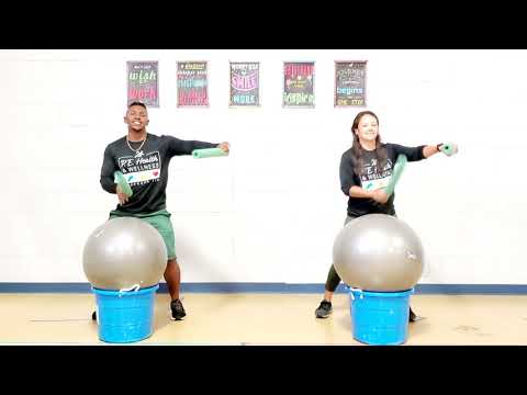Cardio Drumming: Gummy Bear.  Coach J. Hayes & C. Hayes