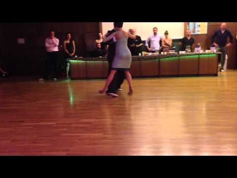  Andres Laza Moreno  and  Luciana Arregui  are  dancing  to  the  tango  "  Sin Lagrimas  "  by  Osvaldo Pugliese