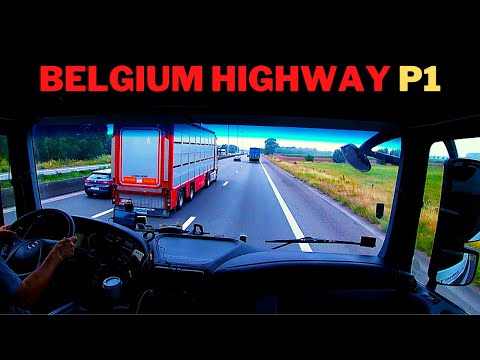 POV Truck Driving - Belgium Highway Drive Part 1 | CV Driving Mercedes Actros | Cabin View