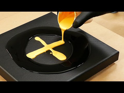 the fine black lines technique - acrylic fluid painting