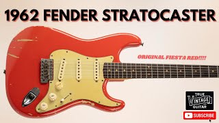 Video thumbnail for Uncirculated Pre-CBS Custom Color Strat: 1962 Fender Stratocaster Fiesta Red! by True Vintage Guitar