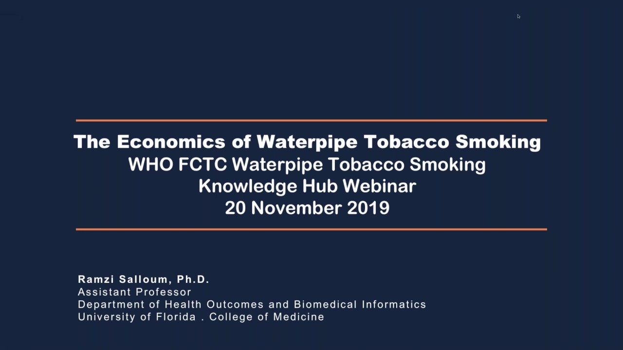 Webinar#4: The Economics of Waterpipe Tobacco Smoking by Dr. Ramzi Salloum