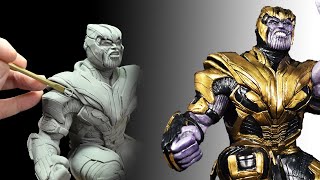 Sculpting Iron Man VS Thanos (Part 1 Thanos) Avengers End Game battle diorama _Polymer Clay Tutorial