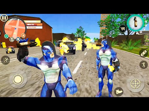 Rope Hero Vice Town | Kill Police Officers With Fire grenade funny Moments | 4K Android Gameplay