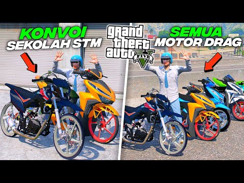 I Convoy All Rare STM School Drag Bikes To The BIGGEST Village - GTA 5 MOD