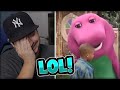 BARNEY IS A D CK Barney Roasts Kids Shoes REACTION