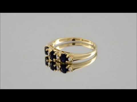 9ct Gold Diamond And Sapphire Ring - D6442
