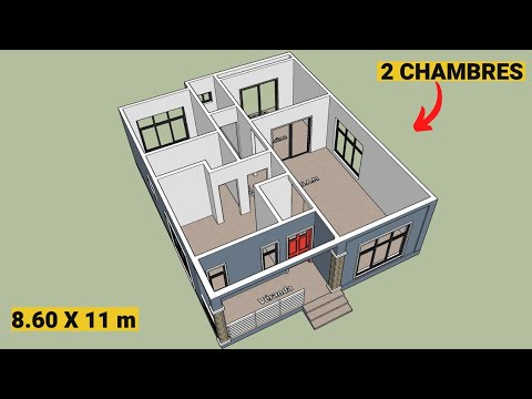 BON PLAN DE MAISON VILLA DE DEUX CHAMBRES (Small House design 8 x 11 meters)