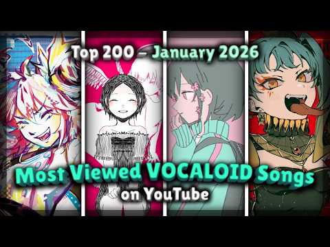 [TOP 200] Most Viewed VOCALOID Songs on YouTube (January 2026)