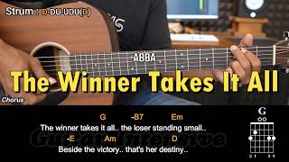 The Winner Takes It All - ABBA | EASY Guitar Tutorial with Chords - Guitar Lessons