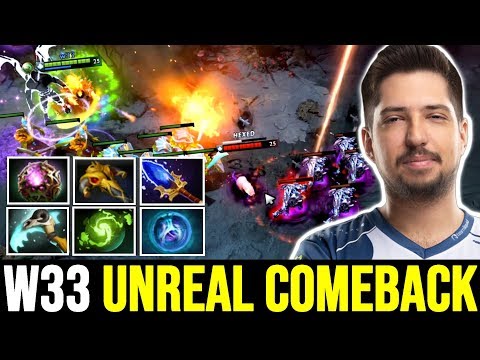 W33 back to Signature Invoker - Unbelievable Comeback 7.22 Dota 2