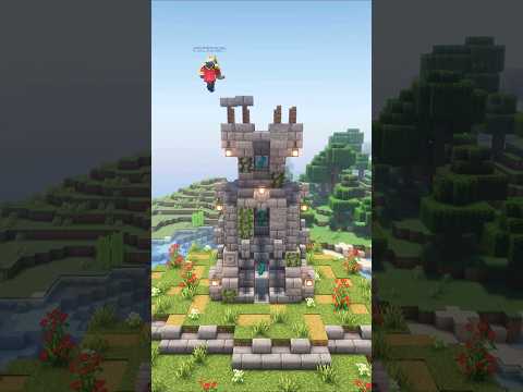 Mind-blowing Minecraft Ruined Tower Build #shorts