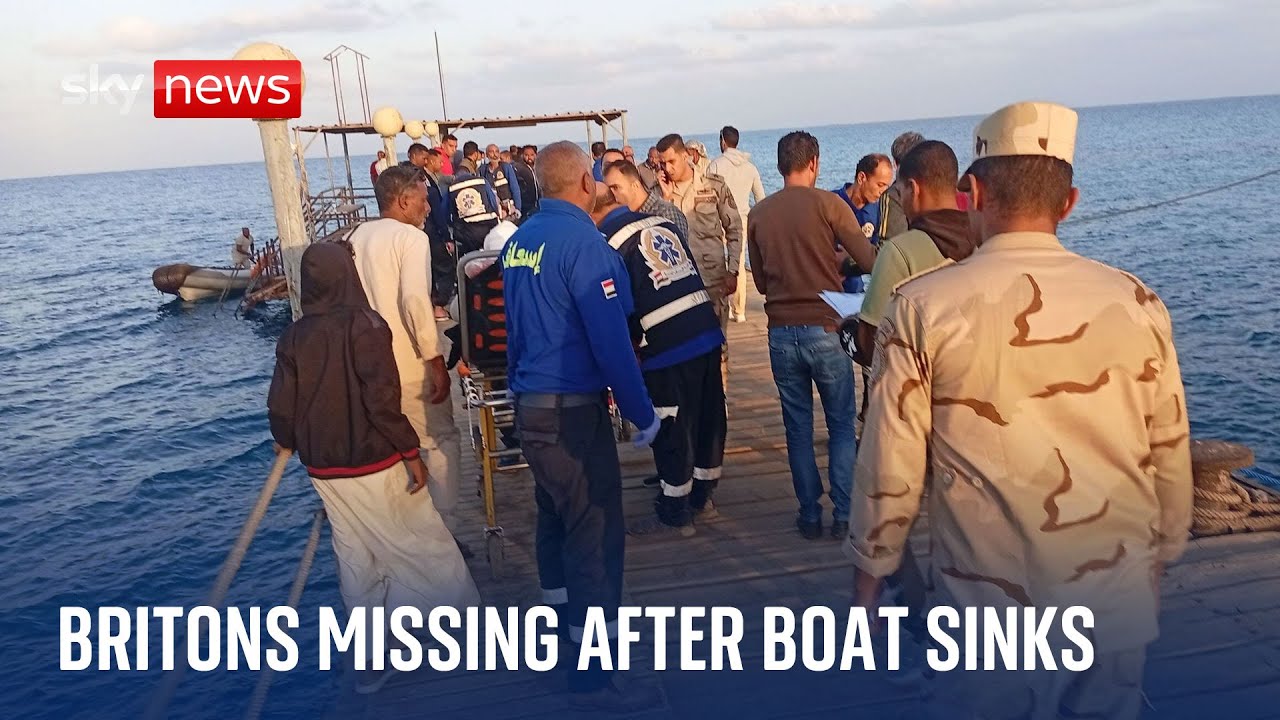 Egypt: Two Britons believed to be among missing as boat sinks after being 'hit by large wave'