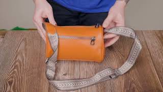 Небольшая женская сумка из натуральной кожи Vintage 22398 рыжая
