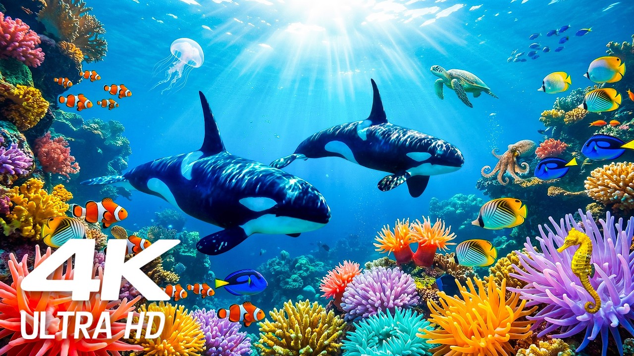 Amazing 4K Ocean Adventure 🐳 ♫ ☆ NO ADS ☆ Dive Deep and Marvel at Sea Animal