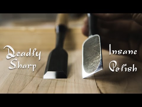 How to SHARPEN a new JAPANESE CHISEL - (SUPER POLISHED & DEADLY SHARP!)