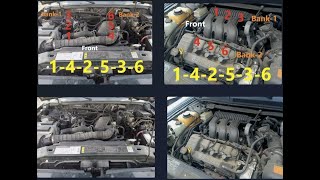Ford 3.0L Engine Firing Order Cylinder Location (Bank-1 and Bank-2)