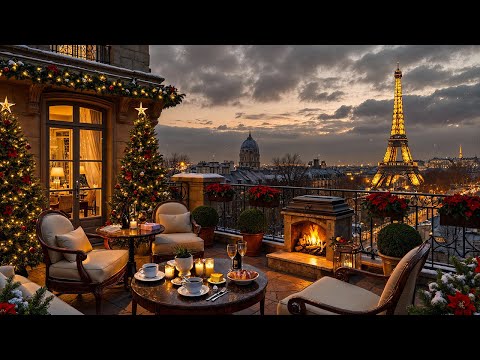 Paris Winter Night Jazz ☕ Cozy Christmas Café Ambience & Jazz Relaxing Music for Study, Focus