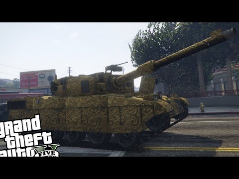 GTA 5 PC - GOLD TANK MOD! (Blinged Out Tank Camouflage)