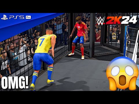 WWE 2K24 - Yamal vs Vinicius vs Rodri vs Bellingham vs Messi vs Ronaldo - Elimination Chamber Match