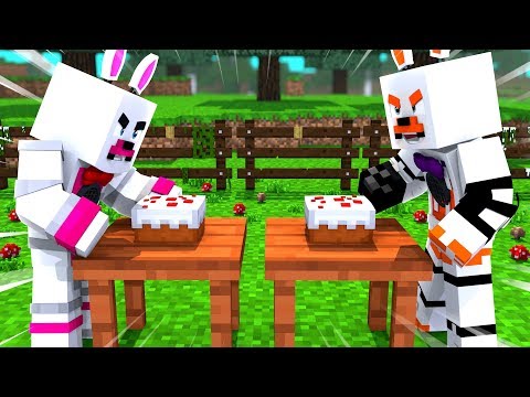 Funtime foxy and Lolbits party Games Challenge (Minecraft Fnaf Roleplay Adventure)