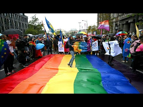 Tausende trotzen bei Europride-Parade in Belgrad Verbot der Behörden | AFP