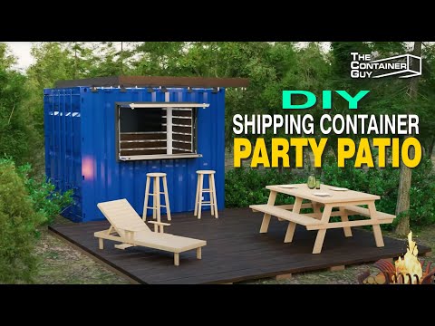 Backyard Patio Bar with Kiosk Window made from 10ft Container
