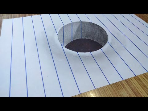 Round Hole drawing trick art with graphite pencil || very easy drawing on paper for beginners
