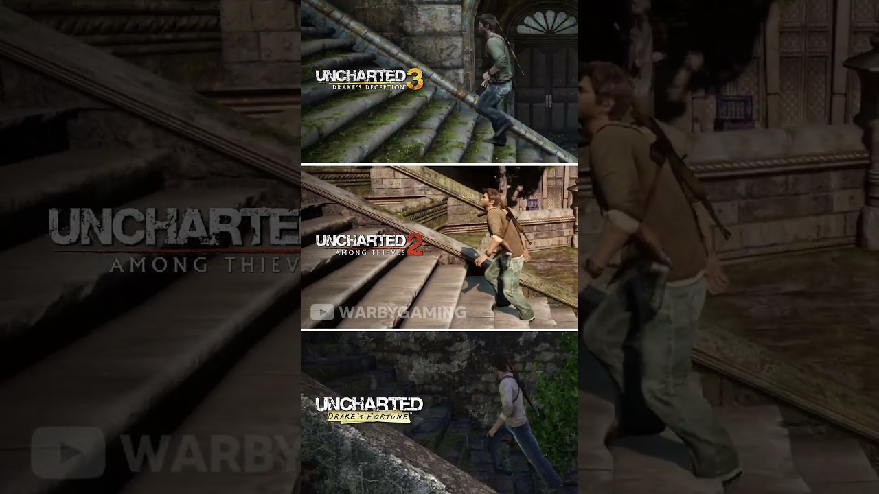 Uncharted 1 vs Uncharted 2 vs Uncharted 3 | Stairs Physics