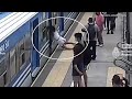 Video: Woman survives after fainting and falling under moving train l ABC7
