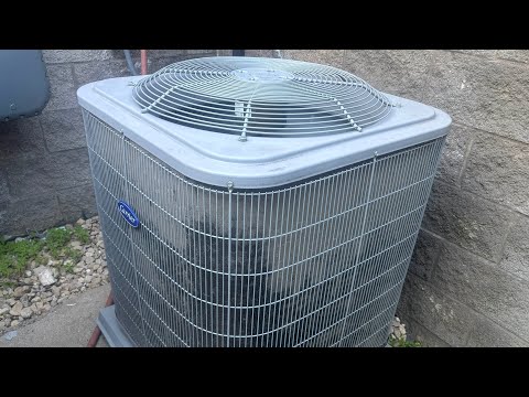 2017 Carrier Comfort 4 ton 3-Phase central air conditioner starting up and running!