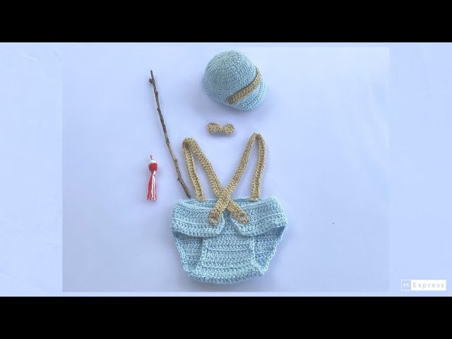 Vídeo relacionado con Accesorios para fotografía de bebé, traje de sesión de fotos para recién nacido, disfraz de ganchillo para bebé, ropa de punto (marrón)