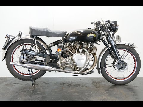 Vincent Rapide 1950 998cc 2 cyl ohv - start up - 4K