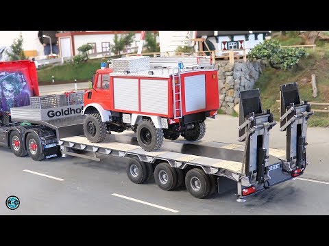 RC SCANIA TRUCK - Leimbach hydraulische Tieflader-Rampen für CARSON Goldhofer