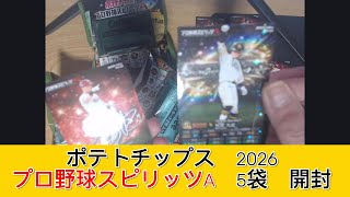 2026 カルビー プロ野球スピリッツＡ チップス 5袋　開封 - みづの廃信