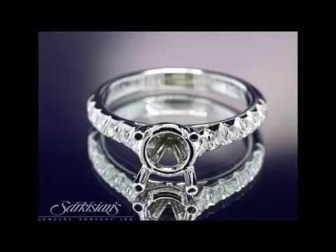 0.30 Carat Total Weigh Side Diamonds Engagement Ring 0.50-4.00 Carat Center LR7776