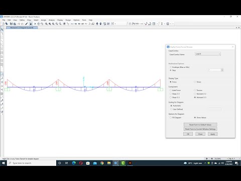 Continuous Beam Analysis in SAP2000 | Bending Moment Envelope