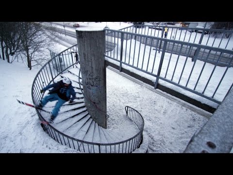Spiral rail on skis!