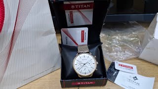 🔥Titan Watch Light Leather 1V Unboxing 2024 Rose Gold NQ90134WM01 #titanwatch#like#share#subscribe👍