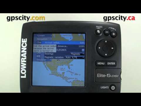 Lowrance Elite 5 Video Manual - Finding the GPS Arrival Radius Alarm Settings