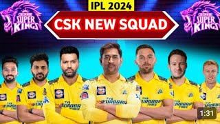 IPL 2024 | Chennai Super Kings Full Squad | CSK Full Squad 2024 | CSK Team New Players List 2024 csk