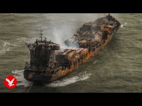 North Sea collision: New footage shows moment of impact in heavy fog