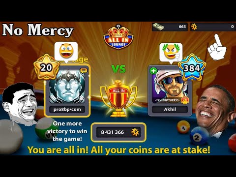 Level 20 Vs Level 384 😮 Table All in 8 ball pool