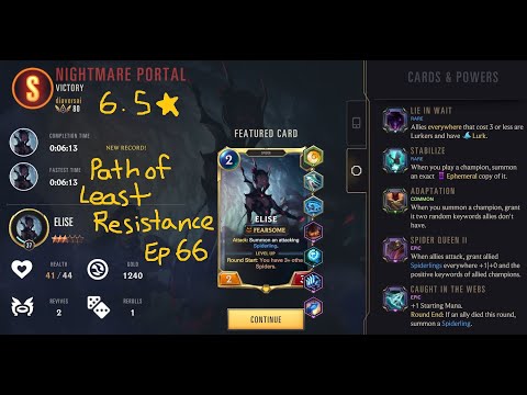 Elise (3* no epic relics) vs Galio 6.5* Nightmare Weekly - Path of Least Resistance Ep 66