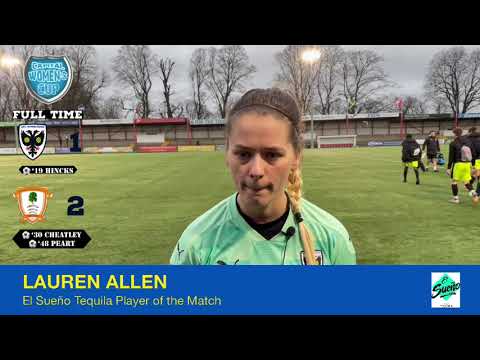 El Sueno Tequila player of the match Lauren Allen after Dons exit Capital County Cup